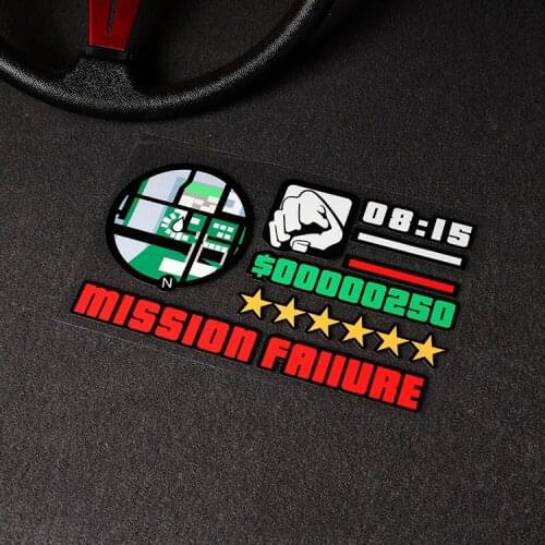 3PCS Game Motorbike Automobile Tail Window Cover Stickers Car Styling Decals for Bounty Hunter GT AUTO SA Mission Failure