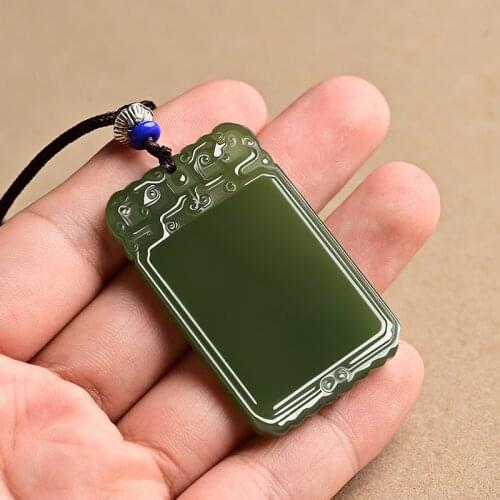 Natural A hetian jade pendants handcarved lucky green jade jade pendant unique design jadeite jade necklace men jewelry woman