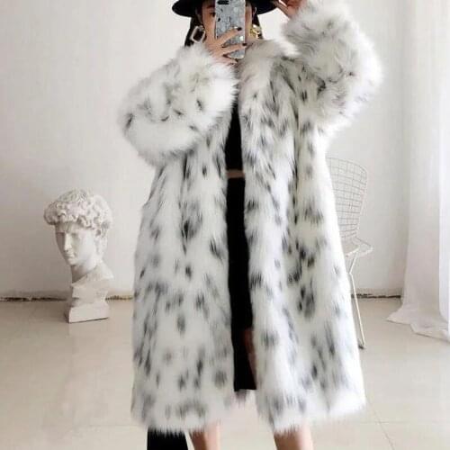 2021 New Plush Coat Female Loose Faux Fox Fur Womens Winter Thick Long Fur Overcoat