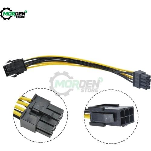 New 5PCS 6 to 8 Pin Mini PCI-E Male to PCI-E Express Female Power Extension Cable Adapter Cord Dropship