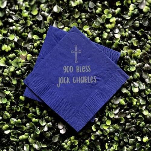 God Bless Personalized Christening / Custom Baptism Napkins