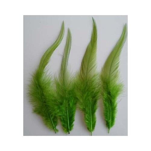 Feathers Top! 100Pcs/lot 5-6inch 12-15cm Pretty Pine Green ROOSTER SADDLE CAPE CRAFT FEATHERS,Green Rooster Feathers