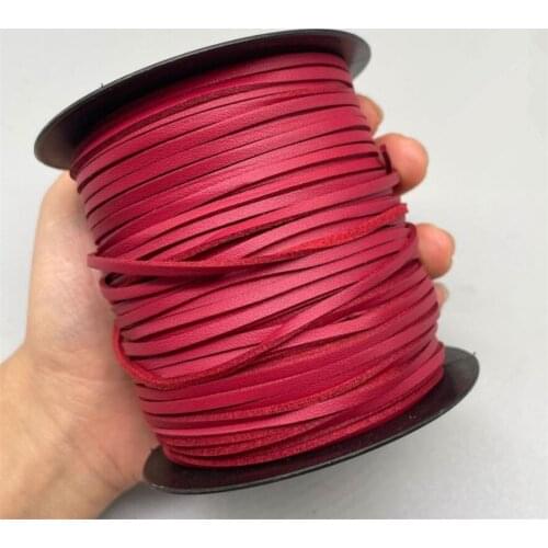 3MM Red Suede Korean Velvet Leather Cord Braided Lace for DIY Handmade Beading Bracelet Jewelry Making Flat String