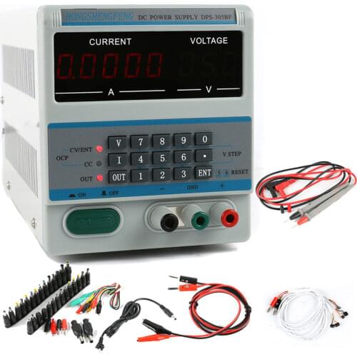 DSP-305BF Adjustable DC Power Supply 30V 5A 0.1V 0.0001A Digital Laboratory Power Supply Phone Repair Kit+DC Jack Set
