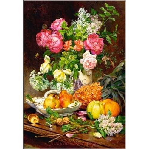 Needlework for embroidery DIY DMC High Quality - Counted Cross Stitch Kits 14 ct Oil painting - Roses in a Vase