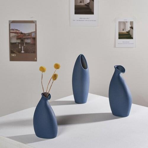 Blue Vase Dried Flower For Living Room декор комнаты Home Decoration Flower Arrangement Hydroponic Tea Art Office Ornaments