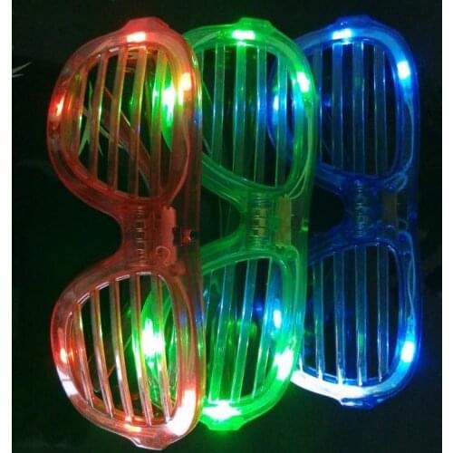 Shutters led Glow glasses concert cheer Halloween props dance Fluorescence luminous glasses Toy Christmas hot gifts