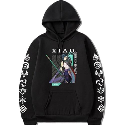 Hot Game Anemo Venti Xiao Hoodie Sweatshirts Harajuku Casual Men Women Cosplay Oversized Fashion Street Hoodies Kawaii Clothes