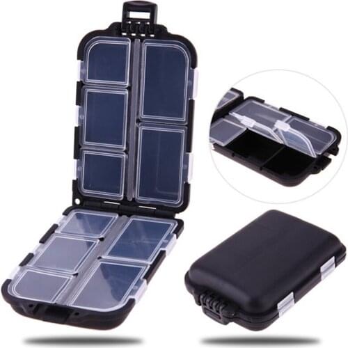 1Pc 10 Compartments Fishing Lure Tackle Hook Bait Storage Box Container Case Fishing Tackle Boxes Fishing Tools Storage Kitchen