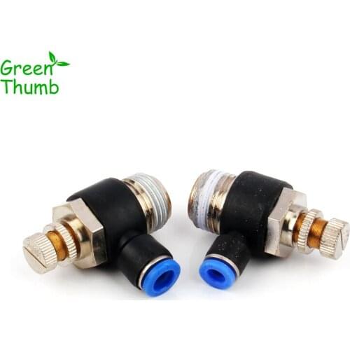10pcs 1/2 Inch Male Thread Pneumatic Throttle Valve Inner Diameter 6mm/8mm Flow Control Valve Speed-Regulating Valve