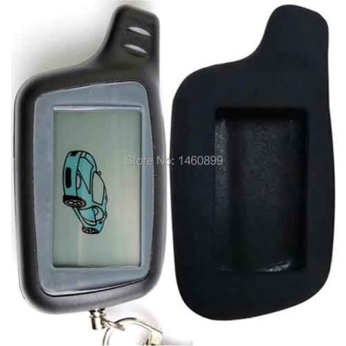 10PCS/lot X5 1.5V 434MHz LCD Remote Control + Silicone Key Case For 10 PCS Russian Two way car alarm TOMAHAWK X5 X3 Keychain