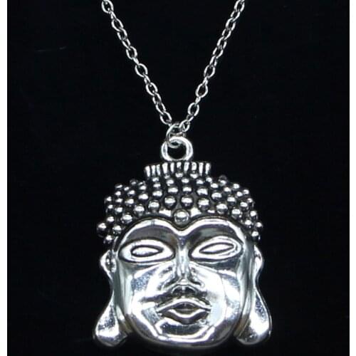 20pcs New Fashion Necklace 40x30mm buddha head Pendants Short Long Women Men Colar Gift Jewelry Choker