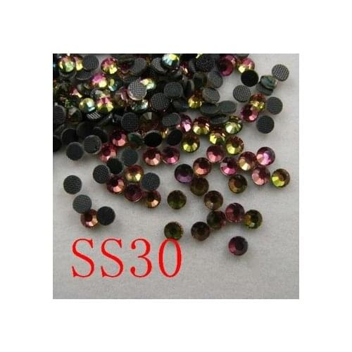 288PCS/BAG SS30 Rain bow DMC hot fix flatback rhinestone crystal rhinestone beads garment bag wedding dress crystal hotfix stone