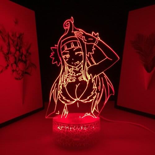 Cute Girl Acrylic LED Lamp Anime Fairy Tail Angel Night Light Touch Sensor Nightlight for Child Gift Room Decor Table 3D Lamp