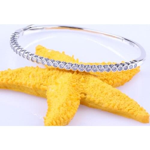 Bewill S925 Silver Water Droplet Clear Crystal Charm Original Intoxicating Light Bracelet Folding Heart Shaped Clasp Bracelet