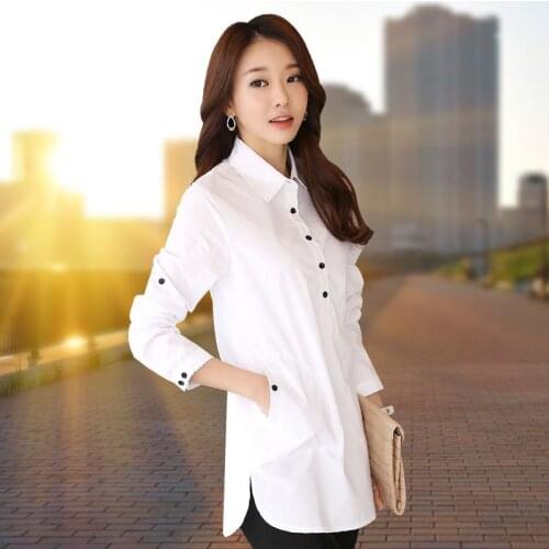 Women Long Sleeve Blouse Shirt Elegant Blusa Feminina Cotton Woman Fashion White Shirt Women Plus Size Blouses Work Wear XXXL