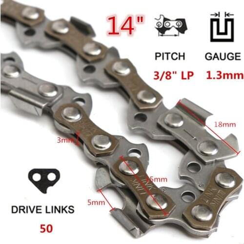 14'' Chainsaw Chain Blade 50-52 Drive Links 3/8 Pitch Chainsaw Saw Mill Chain Replacement Wood Cutting Chainsaw Parts