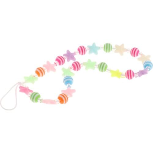 Beaded Phone Lanyard Chain DIY Rainbow Resin Beaded Keychain