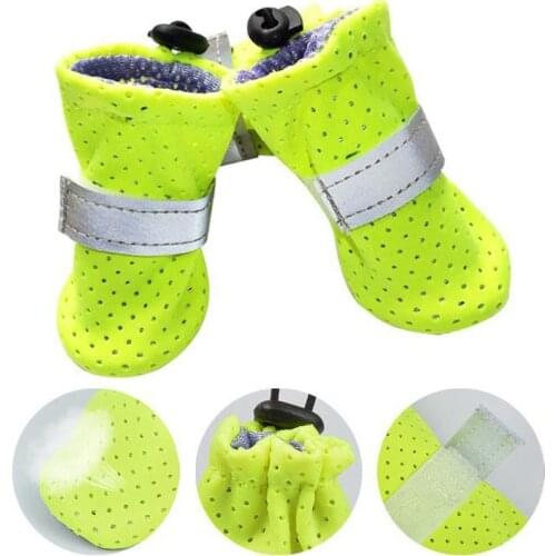Breathable Dog Shoes Anti Slip Bottom Reflective Durable Boots For Small Dogs Chihuahua Puppy Cat Outdoor Shoes Pet Accessories