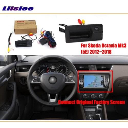 Rear View Reverse Camera For Skoda Octavia Mk3 2012~2018 / Connect Original Factory Screen Compatible / Parking Camera