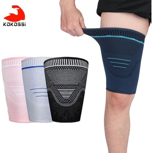 KoKossi 1Pcs Thigh Guard Knee Support Outdoor Sports Basketball Football Running Fitness Sport Safety Leg Protective Gear Unisex