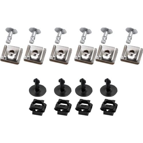 10 Pairs Engine & Gearbox Cover Screw and Spring Nut Set Fixing Clip Cover For VW Passat B5 Audi A4/A6 & Skoda Etc