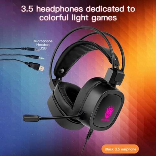 S100 Head-mounted Computer Headset Wired Headphone 7.1 RGB Backlit Headset E-sports Games Headset With 360 Sensitive Mic