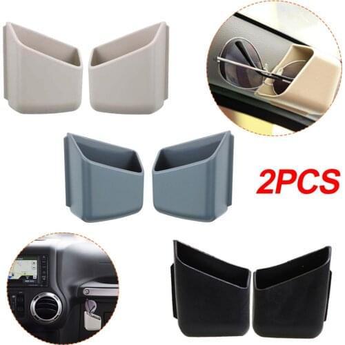 1Pair Car Storage Box Double-Sided Adhesive Multifunction Interior Organizer Storage Bag for Glasses Cards Mobile Phone Holder