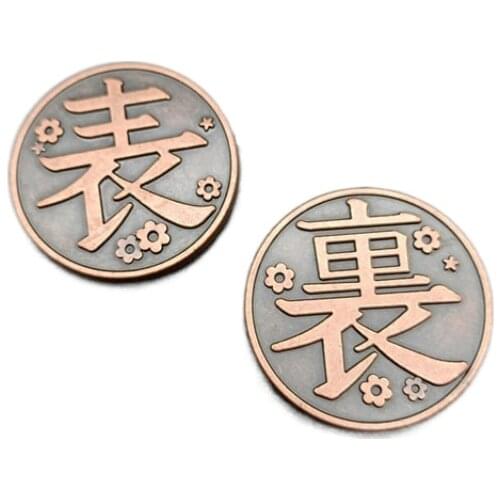 Anime Demon Slayer Cosplay Kimetsu No Yaiba Blade Animation Peripheral Metal Commemorative Collection Alloy Props Coins Gift