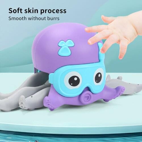 Cartoon Kids Cute Octopus Bathing Toys For Children With Wind-Up Chain Clockwork Water Floating Beach Baby Bath Pool Toys Gift