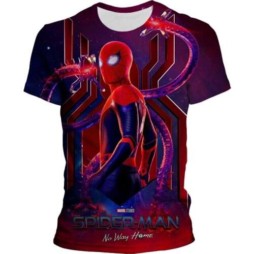 Marvel Men Clothes 2021 New Mens Summer Spiderman 3D Print Short Sleeve T-shirt 3D Print T Shirt Casual Men/Women T Shirts Tops