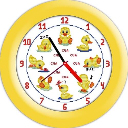 Little Ducks cross stitch kit 14ct 11ct count print canvas wall clock stitching embroidery DIY handmade needlework