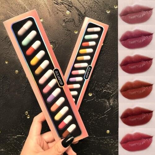 12 Colors Mini Capsule Lipstick Set Moisturizer 25 Color Glasting Water Tint Lip Gloss Colored Tint Lips Makeup Cosmetics TSLM1