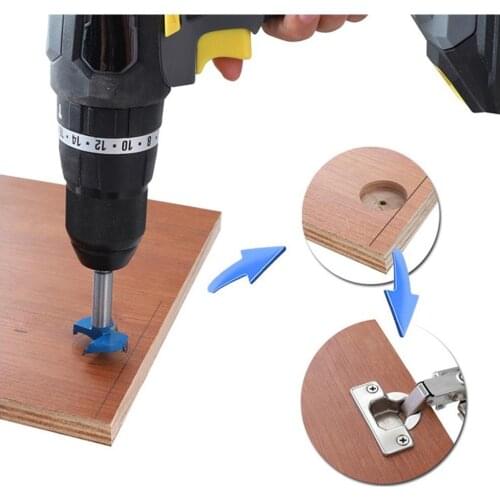 Drill Hinge Hole Drilling Guide Concealed Hinge Clamp +35mm Forstner Door Cabinet Hinge Hole Locator Woodworking Tool Drill Bit