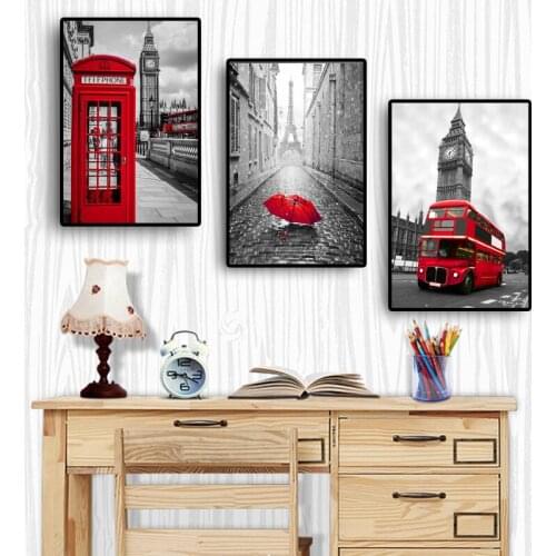 Poster Nordic Posters and Prints Paintings for Living Room Wall Art Decorative Pictures Canvas Print City London Paris Landscape