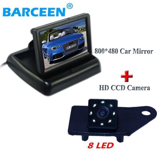 Wire +auto +4.3" hd lcd display + 8 led lights car rear rversing camera+car screen monitor use for MITSUBISHI RVR ASX 2013/2014