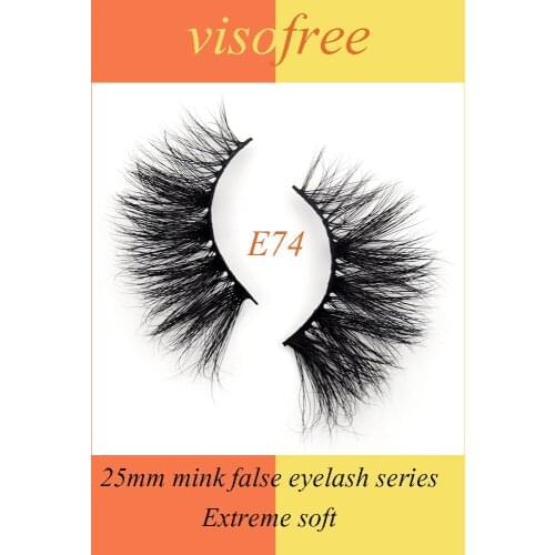 Visofree False Eyelash 3D Mink Lash 100% Cruelty Free Lashes Dramatic Reusable Natural Eyelashes Popular Fake Lashes Makeup E74