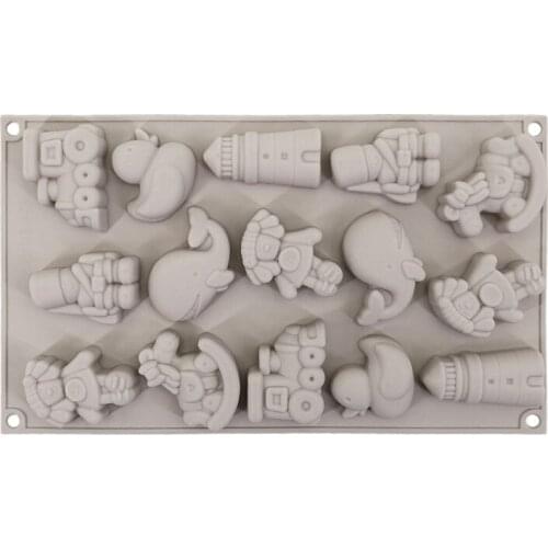 Silicone 15 Cavity Toy Shape Cake Mold For Mousse Chocolate Fondant Mould Cakes Decoration Baking Tools Bakeware Pan