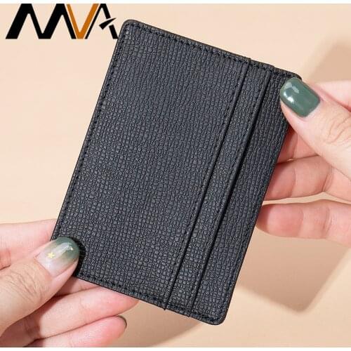 MVA Slim Wallet RFID Front Pocket Wallet Minimalist Secure Leather Bank Business ID Thin Credit Card Holder For Women Men 7586