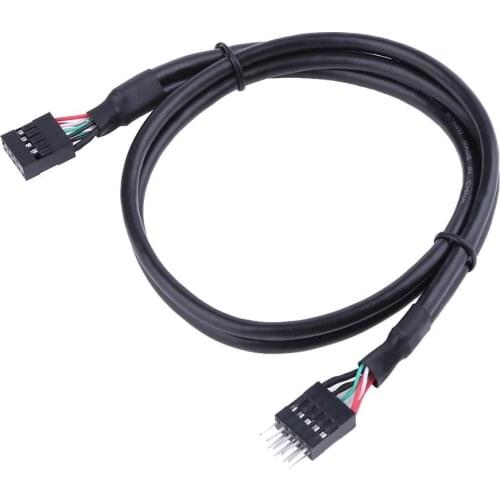 USB 2.0 9 Pin Male to 9 Pin Female Adapter Extension Cable USB2.0 9Pin M/F Multiplier Extension Cord Wire Line 50cm/19.68