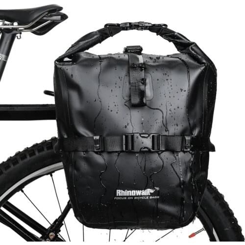 Rhinowalk 20L Waterproof Bicycle Pannier Bag Bike 2 Pieces Accessories Portable Bike Bag Trunk Pack Cycling Travel Cycling Bag