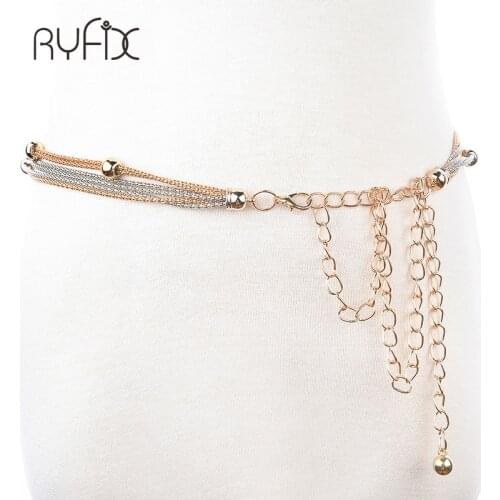 2021 New Ladies Dress Fine Waist Chain Belt Diamond Alloy Metal Belt Belly Dance Accessories Skirt decoration with tassel BL271