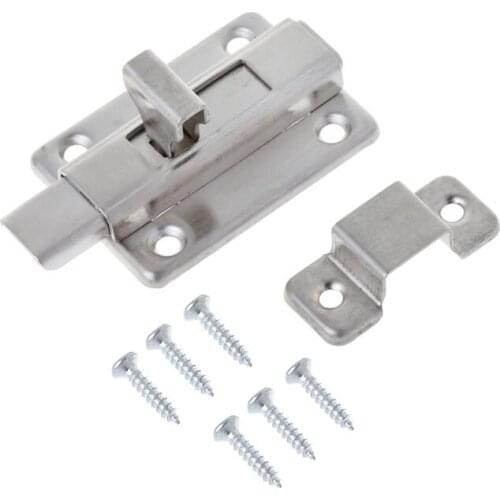 2/3 Inch Stainless Steel Hardware Door Lock Barrel Bolt Latch Padlock Clasp Set Brushed Stainless Steel