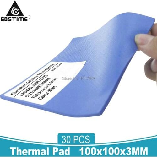 30Pcs lot 100mmx100mmx3mm GPU CPU Heatsink Cooling Thermal Conductive Silicone Pad