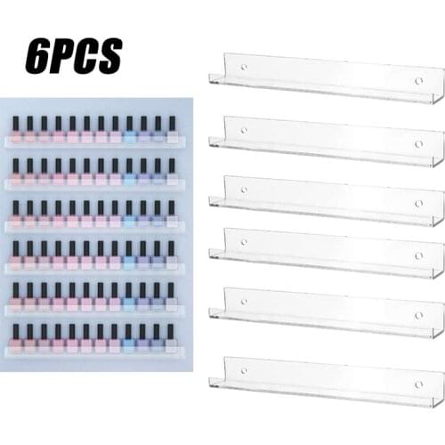 6 Layer Nail Polish Display Rack Transparent Storage Holder Nail Art Tools Lipstick Organizer