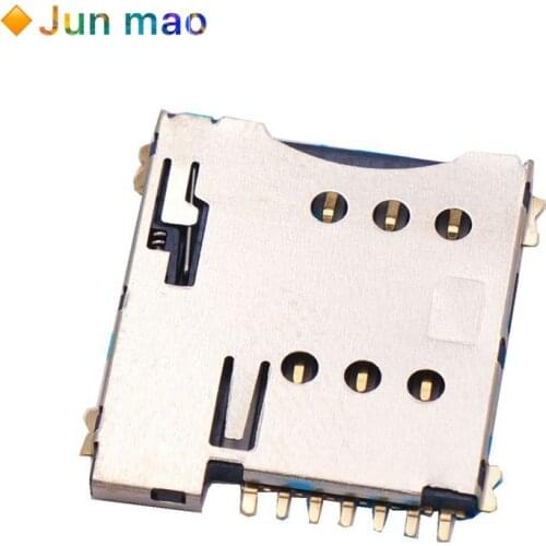 10pcs 7P MICRO SIM Card Connector 7Pin Micro sim Socket Holder 1.35H Self Push With Switch PUSH Mobile Card Holder Self bomb New