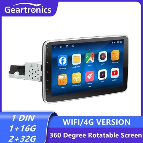 Android 9.0 Head Unit 1 DIN 16/32GB 9 Inch Universal Machine Car Multimedia IPS WiFi GPS FM Radio Rotatable Screen Multimedia
