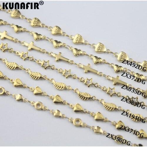3.8mm-5.1mm heart-shape golden color Uouya welding chains stainless steel necklace women fashion jewelry 10pcs-500pcs