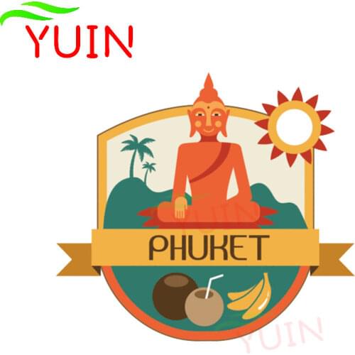 Phuket Thailand World City Travel Label Car Sticker Accessories Personalized PVC Decoration Waterproof Sunscreen Decal 12*11cm