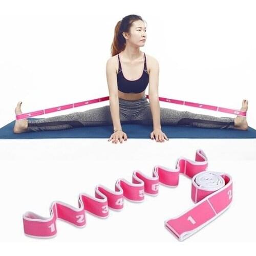 Yoga Pull Strap Belt Polyester Latex Elastic Latin Dance Stretching Band Loop Yoga Pilates GYM Fitness Exercise Resistance Bands